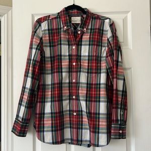 J Crew Classic Button Down, Tartan White